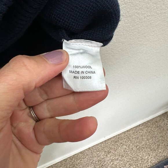 Dunhill Links Blue Stripe 100% Wool Knit Full Zip Golf Vest Mens size Large - Picture 5 of 9